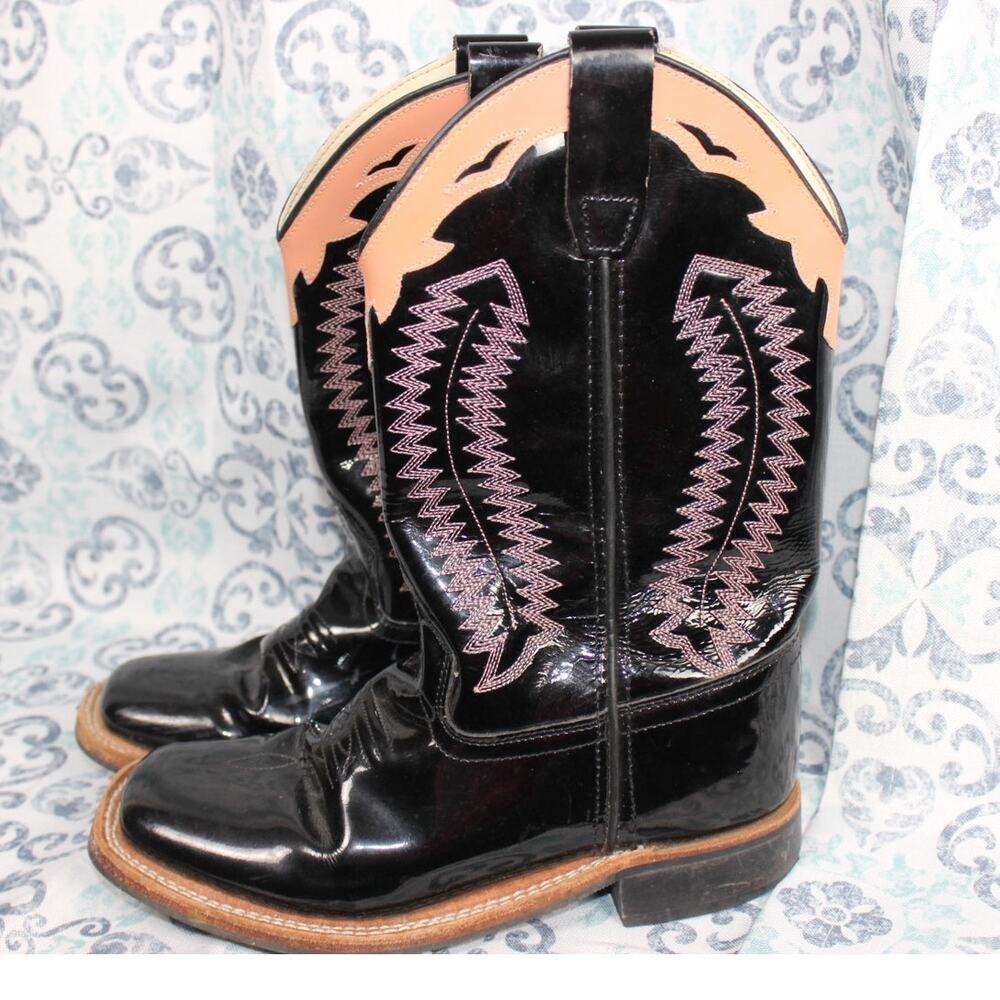 Old West BSY1843 Women's‎ Size 5.5 Black and Pink Boots